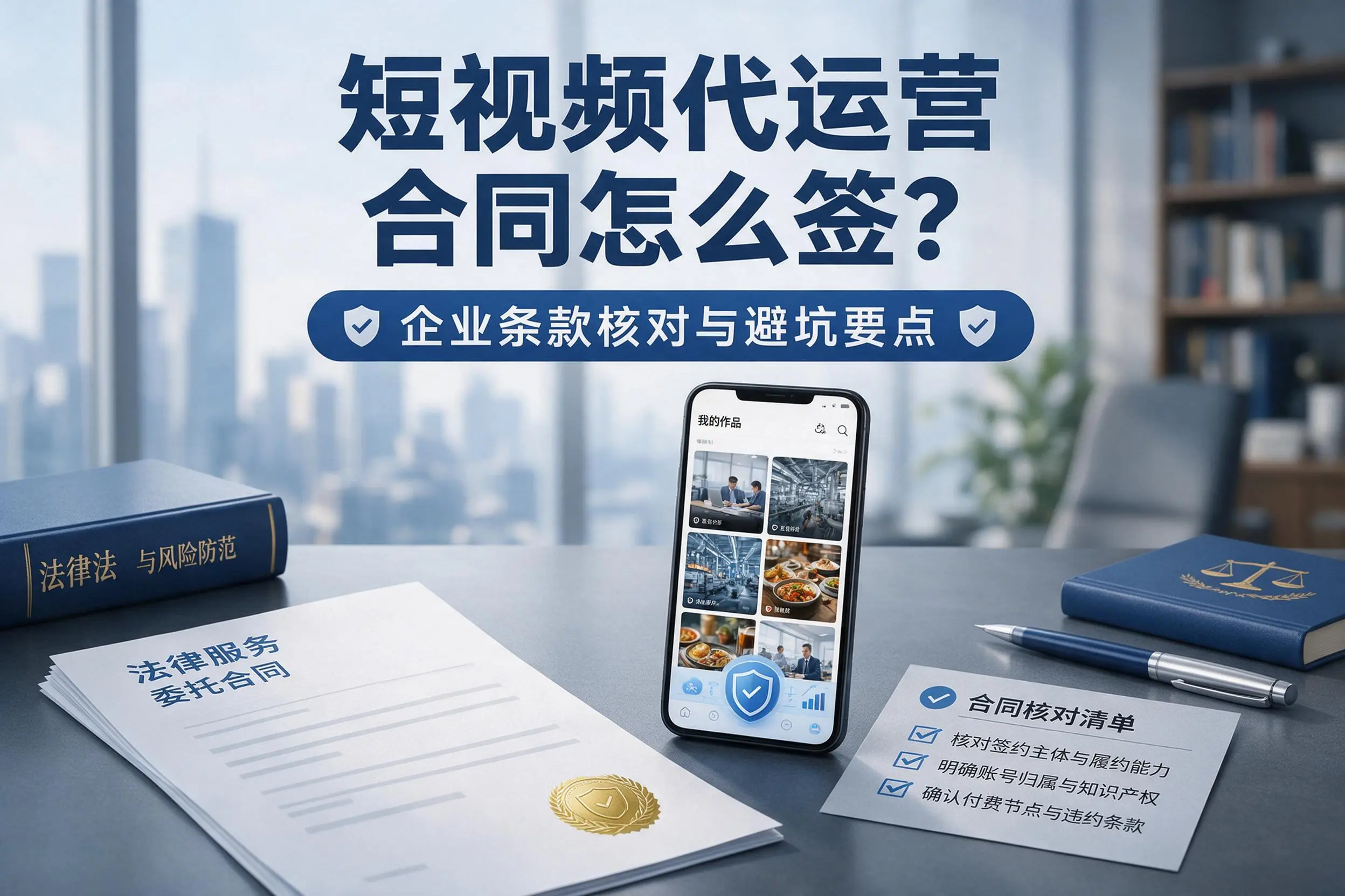 短视频代运营合同怎么签?黄南企业条款核对与避坑要点