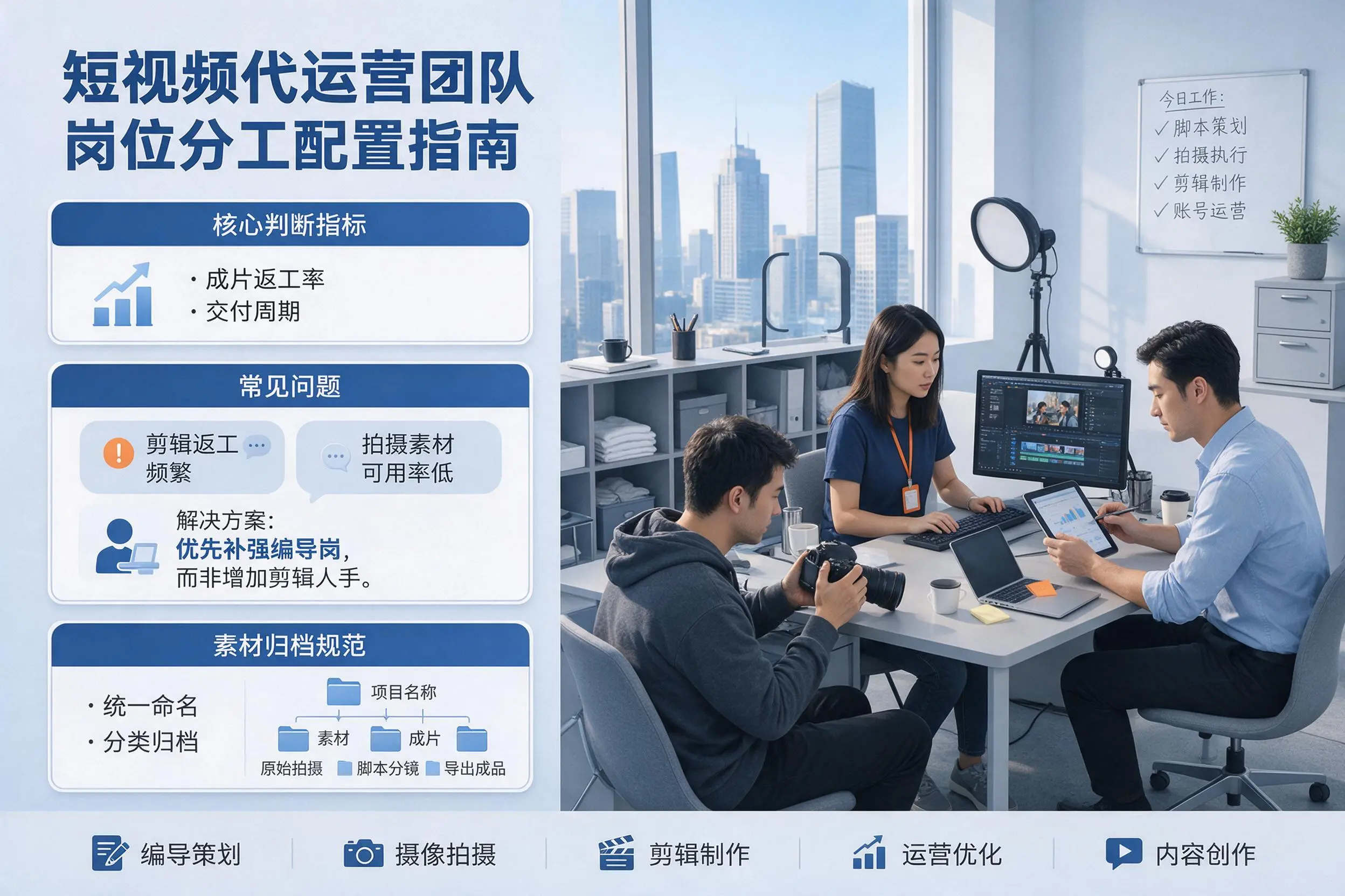 短视频代运营团队如何配置?黄南企业岗位分工科普说明