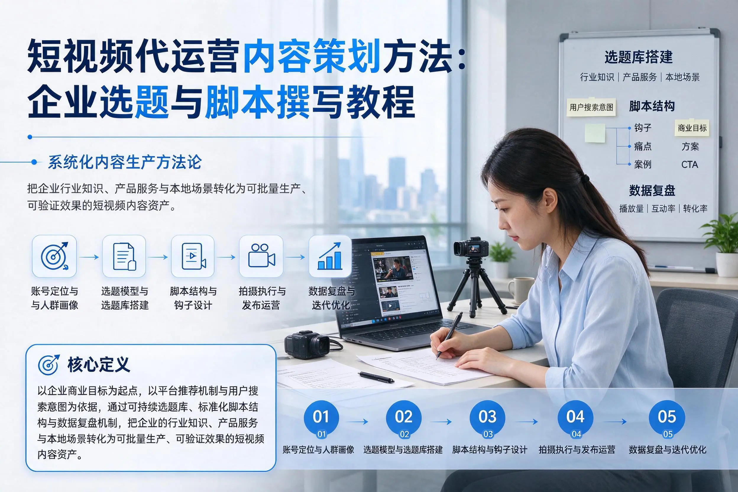短视频代运营内容策划方法:黄南企业选题与脚本撰写教程
