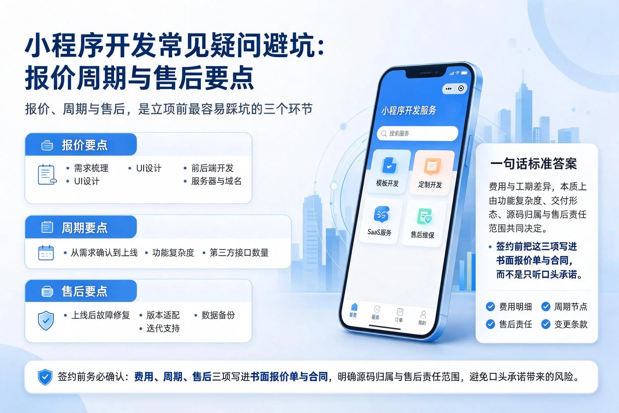 黄南小程序开发常见疑问避坑：报价周期与售后要点