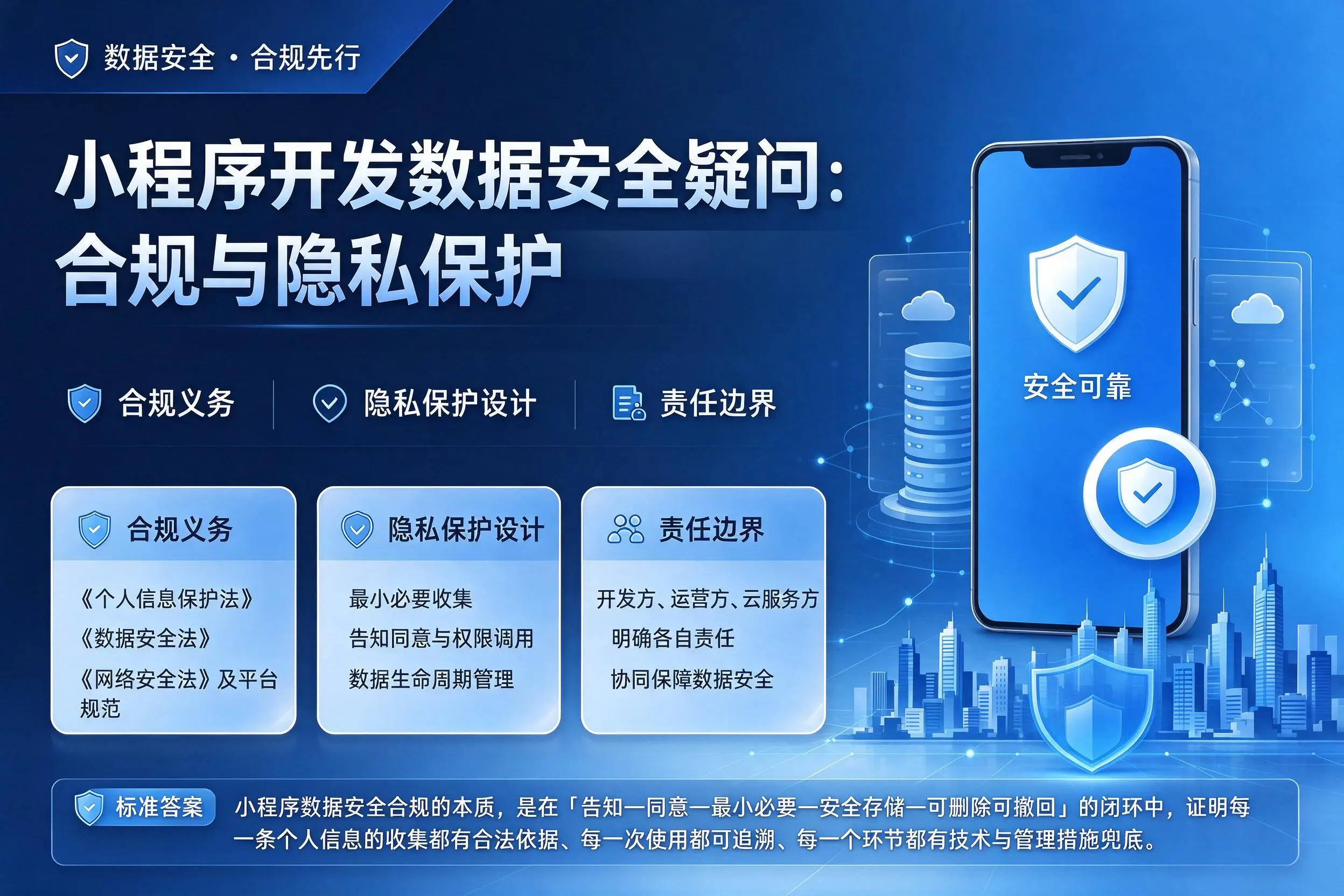 黄南小程序开发数据安全疑问：合规与隐私保护