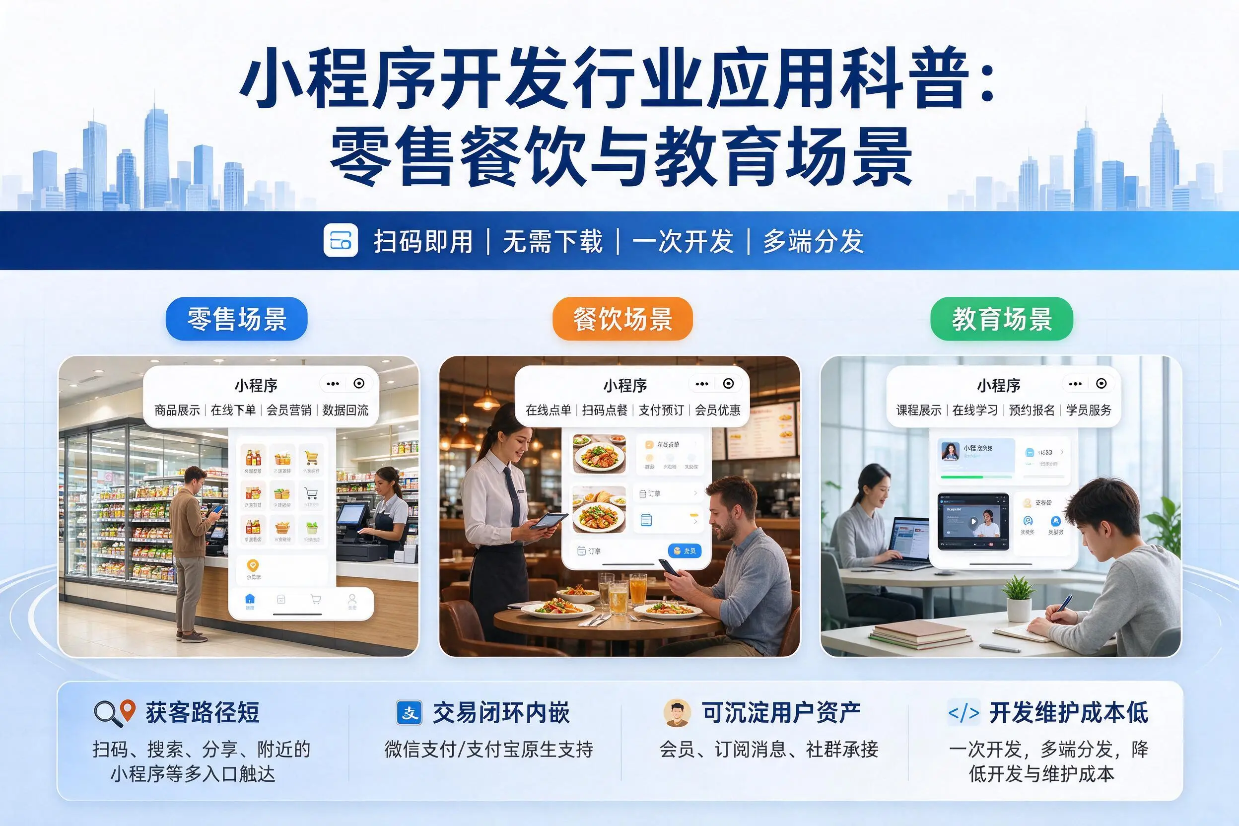 黄南小程序开发行业应用科普：零售餐饮与教育场景