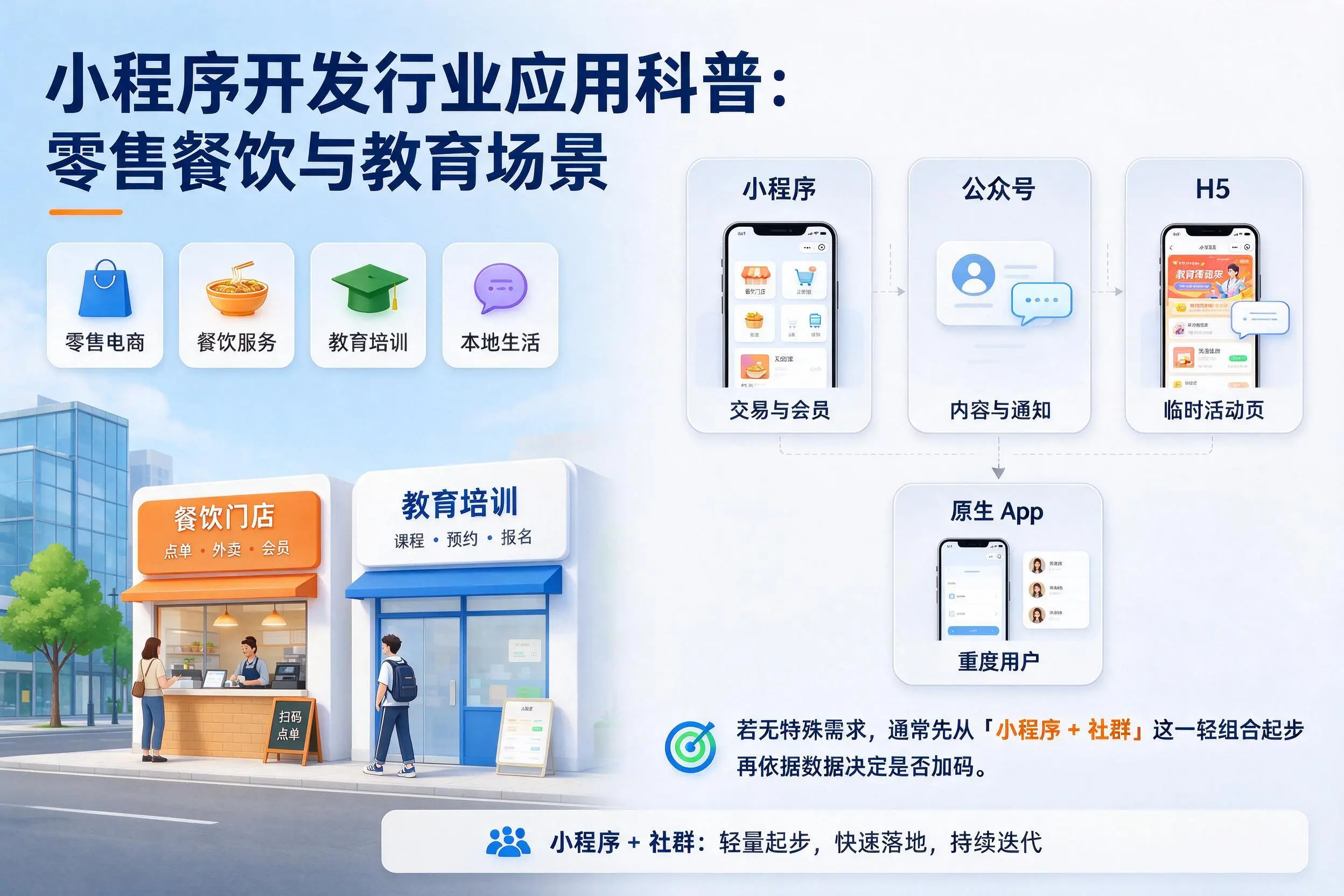 黄南小程序开发行业应用科普：零售餐饮与教育场景