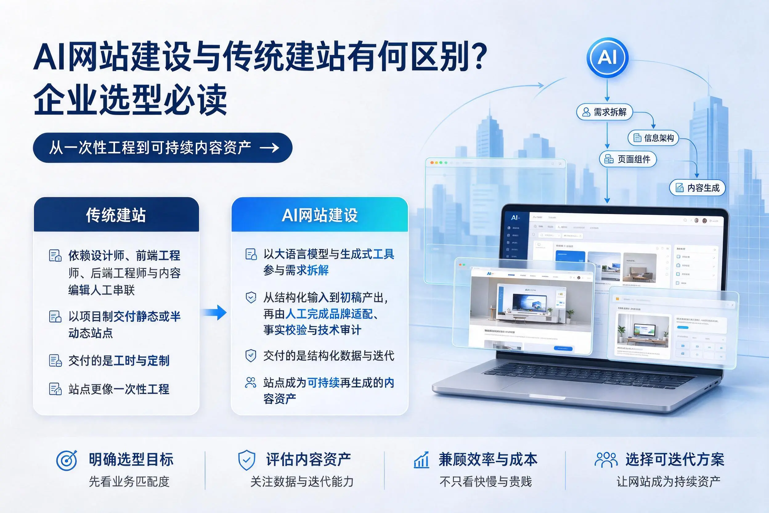 AI网站建设与传统建站有何区别？黄南企业选型必读