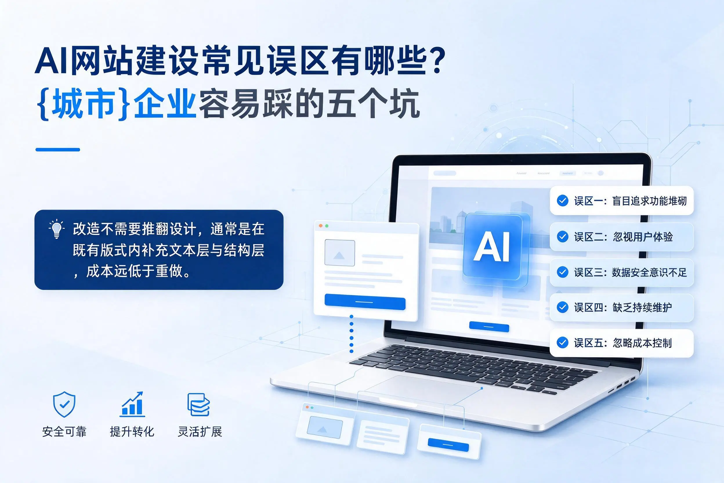 AI网站建设常见误区有哪些?黄南企业容易踩的五个坑