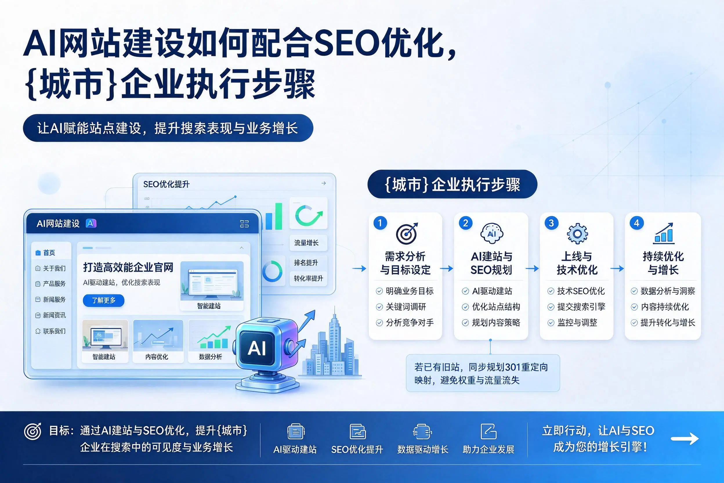 AI网站建设如何配合SEO优化，黄南企业执行步骤