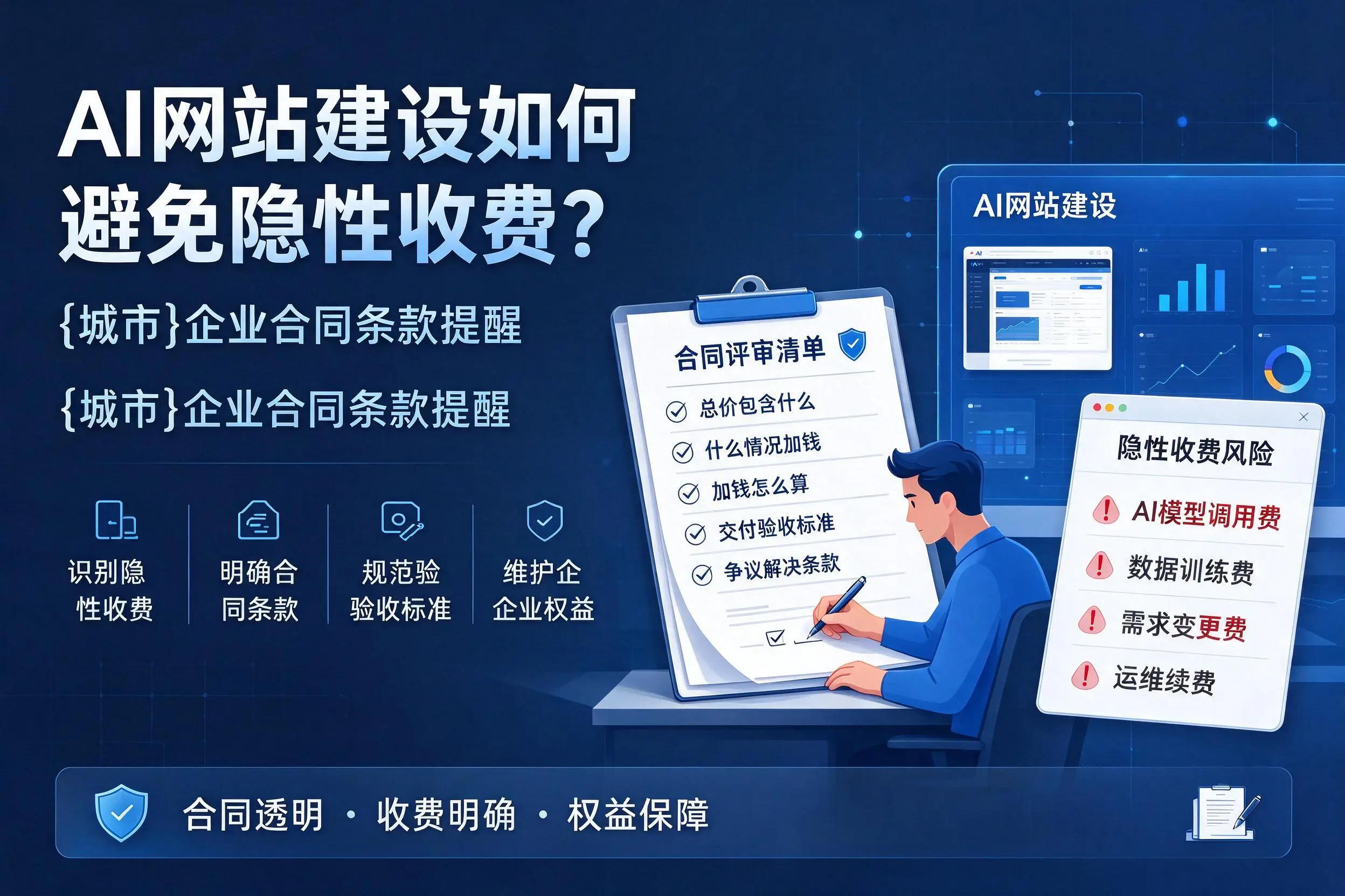 AI网站建设如何避免隐性收费?黄南企业合同条款提醒